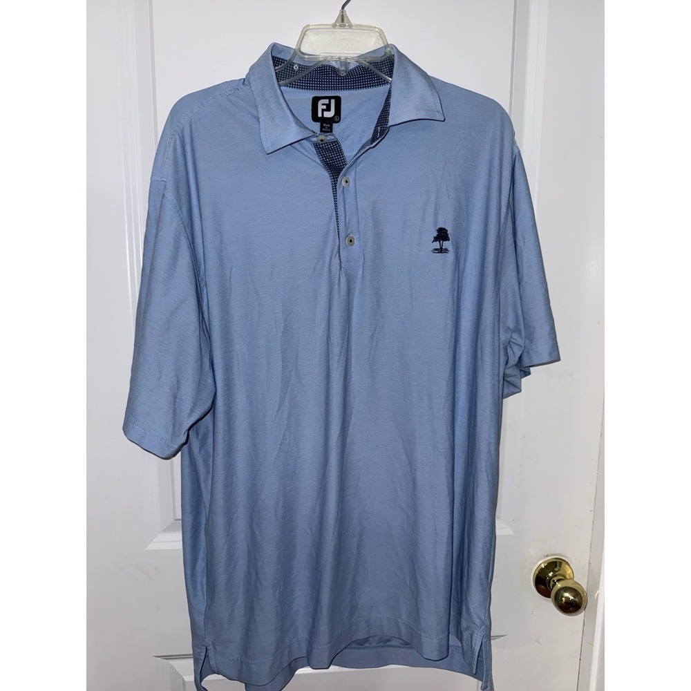 FootJoy Golf Mens Short Sleeve Stretch Light Blue Pullover Polo Shirt‎ Large